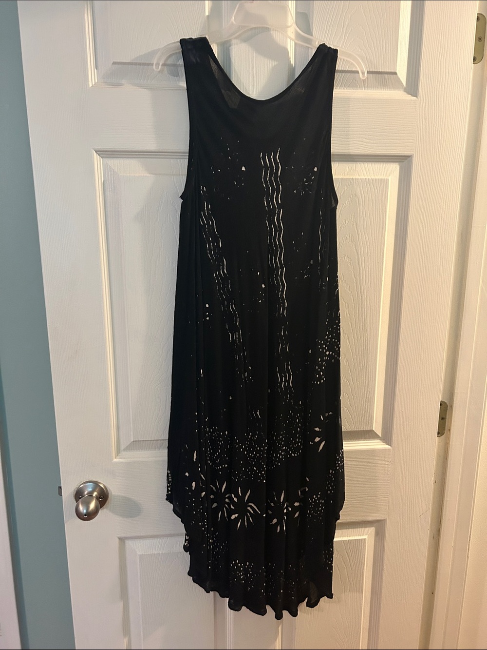 Asymmetrical Black & White Printed Women's Dress - Picture 2 of 2